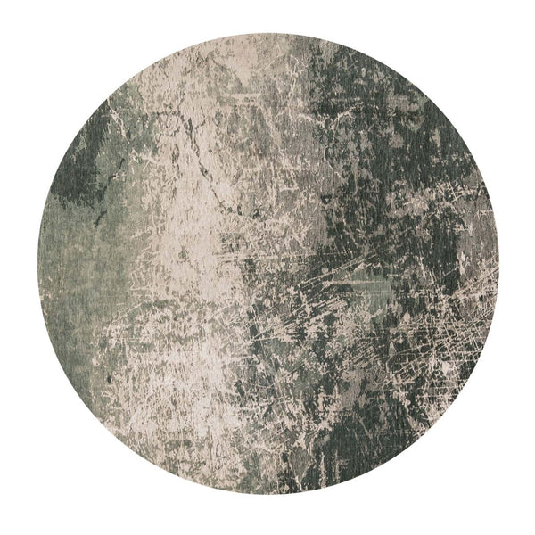 Louis de Poortere Mad Men Cracks Collection Textured Area Rug Geological Motif for Modern Living Spaces Dark Pine 9'6 x 9'6 120126
