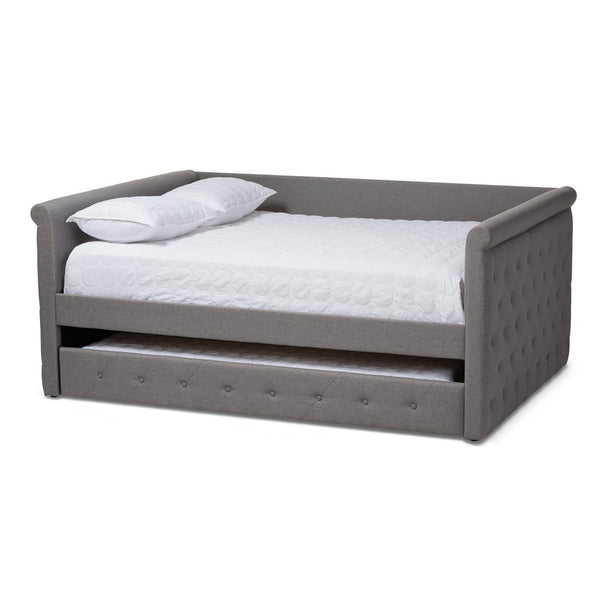 Baxton Studio Baxton Studio Alena Modern Grey Fabric Daybed with Twin Trundle - Elegant, Versatile & Functional CF8825-Grey-Daybed-F/T