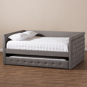Baxton Studio Baxton Studio Alena Modern Grey Fabric Daybed with Twin Trundle - Elegant, Versatile & Functional CF8825-Grey-Daybed-F/T