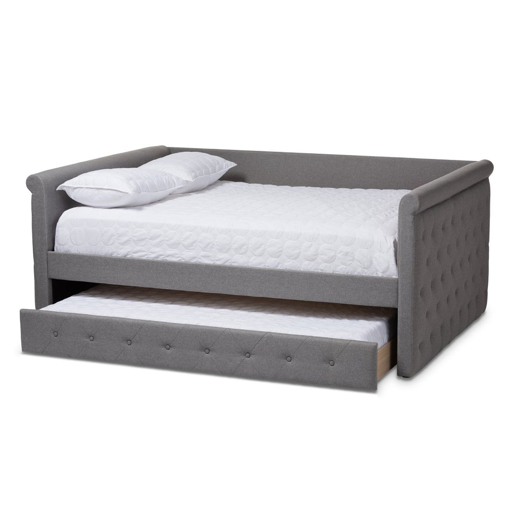Baxton Studio Baxton Studio Alena Modern Grey Fabric Daybed with Twin Trundle - Elegant, Versatile & Functional CF8825-Grey-Daybed-F/T
