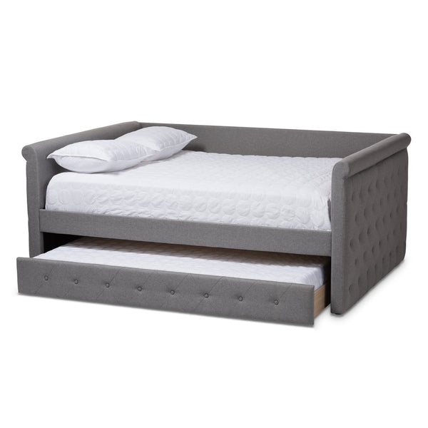 Baxton Studio Baxton Studio Alena Modern Grey Fabric Daybed with Twin Trundle - Elegant, Versatile & Functional CF8825-Grey-Daybed-F/T