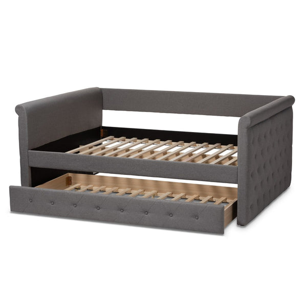 Baxton Studio Baxton Studio Alena Modern Grey Fabric Daybed with Twin Trundle - Elegant, Versatile & Functional CF8825-Grey-Daybed-F/T