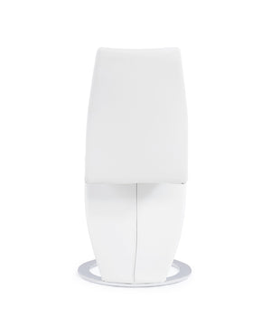 English Elm MARCUS Horseshoe Z-Shape Dining Chairs Set of 2 with Padded Faux Leather Seats and Solid Wood Frame White 28 L x 21 W x 22 H B201P226149