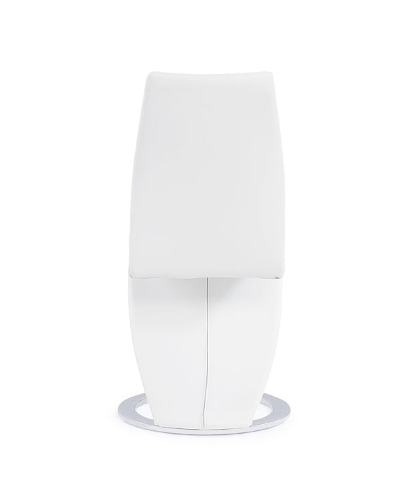 English Elm MARCUS Horseshoe Z-Shape Dining Chairs Set of 2 with Padded Faux Leather Seats and Solid Wood Frame White 28 L x 21 W x 22 H B201P226149