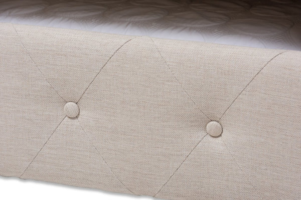 Baxton Studio Baxton Studio Alena Elegant Light Beige Upholstered Daybed with Pull-Out Trundle for Stylish Spaces CF8825-Light Beige-Daybed-Q/T