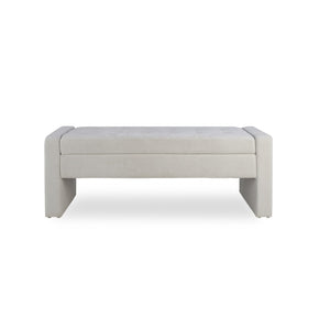English Elm 50" Tufted Fabric Storage Ottoman Bench Lift Top Soft Close Hinge Bedroom Entryway W5325P426827