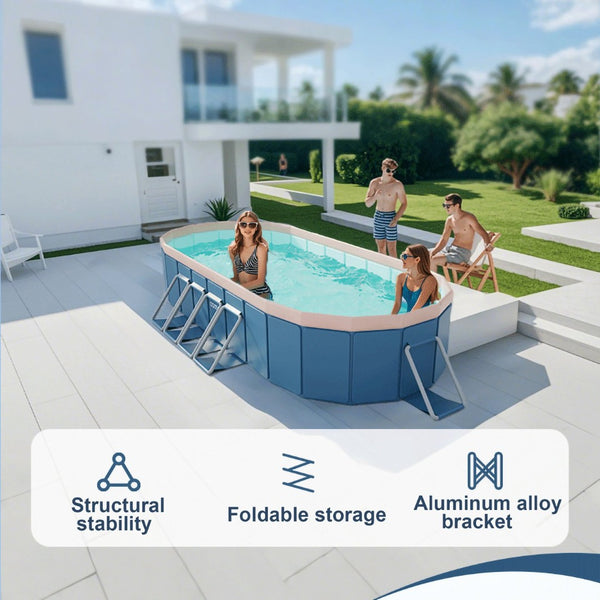 English Elm 2.8m Pvc Foldable Ground Pool Outdoor Backyard Cooling Station No Pump Needed W2710P337294