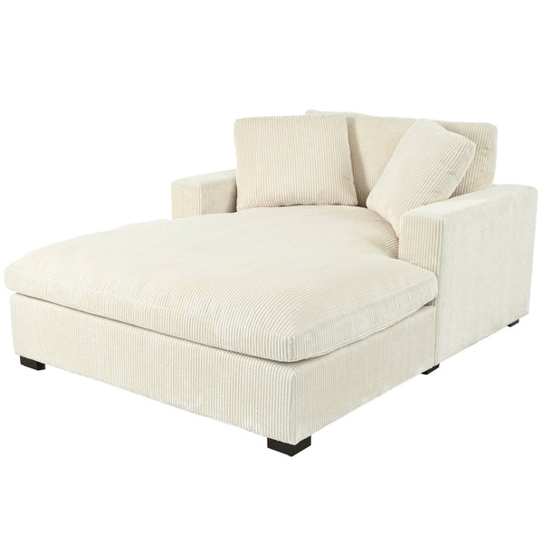 English Elm Mirod Oversized Chaise Lounge with Birch Legs Pillow Back Polyester Upholstered Seating N760P196662A