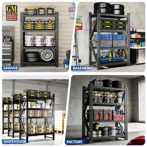 English Elm Heavy Steel Garage Shelving Unit Industrial Storage Rack 4000 Lb Welded Frame T2398P480396