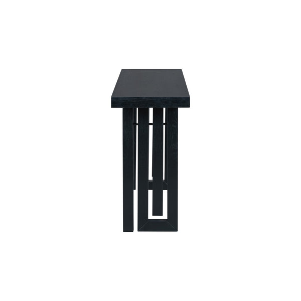 English Elm U_Style Oak Veneer Console Table With Curved Sides - Chic Minimalist Design For Entryways & Living Rooms N711P241282B-GIGA