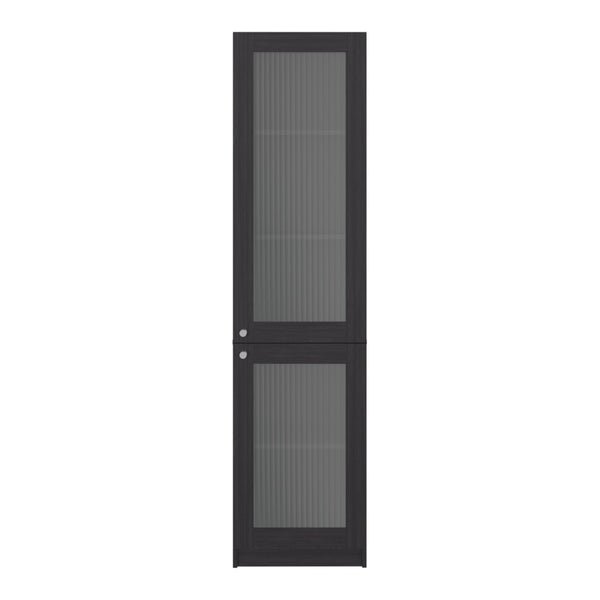English Elm Surry Tall Bookcase with Fluted Doors Five Shelves Dark Wengue Modern Storage B097P481230