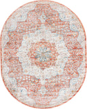 Unique Loom Newport Elms Machine Made Medallion Rug Red, Ivory/Light Blue/Terracotta/Rust Red 7' 10" x 10' 2"