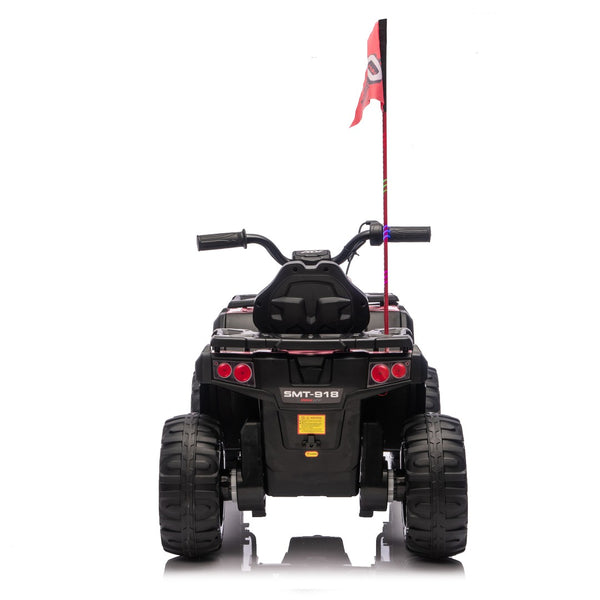 English Elm 24v Kids Electric Ride-on Atv with Dual Motors Bluetooth Led Lights and Flag Poles Pink W1578P305896