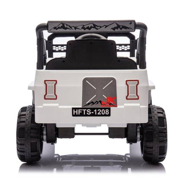 English Elm 12v Kids Electric Ride on Truck with Parental Remote Four Wheel Suspension and Led Lights White W1578P187457
