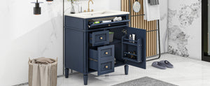 English Elm 30'' Modern Bathroom Vanity With Ceramic Sink, 3 Drawers & Storage Cabinet – Stylish & Durable Design N710P206904C