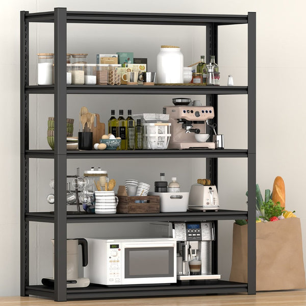 English Elm 83.86" Steel 5-tier Adjustable Shelving Unit Heavy Duty Rack for Garage Pantry T3625P497813