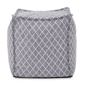 Howard Elliott Square Pouf – Elegant Overstuffed Ottoman With Removable Cover, Ideal For Extra Seating & Comfort Blue 100% Polyester 873-1134-howard-elliott