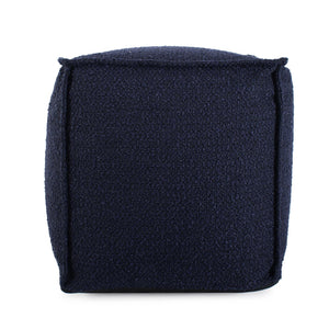 Howard Elliott Square Pouf Ottoman – Versatile Footrest Or Extra Seating With Overstuffed Comfort & Easy Care Cover Blue 100% Polyester 873-1263-howard-elliott