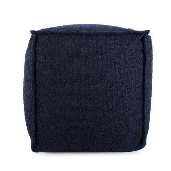 Howard Elliott Square Pouf Ottoman – Versatile Footrest Or Extra Seating With Overstuffed Comfort & Easy Care Cover Blue 100% Polyester 873-1263-howard-elliott