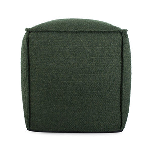 Howard Elliott Square Pouf Ottoman – Versatile Footrest Or Extra Seating With Overstuffed Comfort & Easy Care Cover Green 100% Polyester 873-1265-howard-elliott