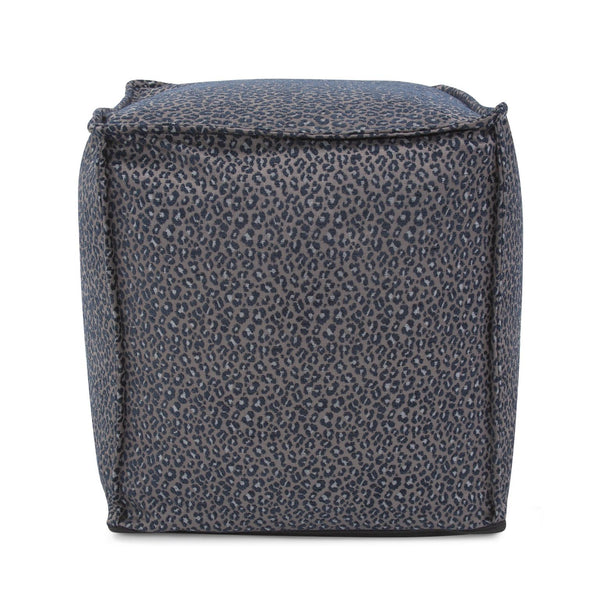 Howard Elliott Square Pouf Ottoman – Versatile Footrest Or Extra Seating With Overstuffed Comfort & Easy Care Cover Blue 100% Polyester 873-1283-howard-elliott