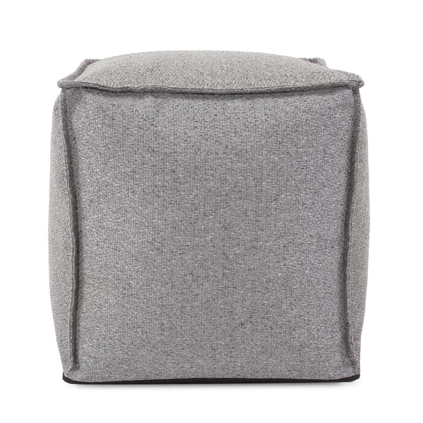 Howard Elliott Square Pouf Ottoman – Versatile Footrest Or Extra Seating With Overstuffed Comfort & Easy Care Cover Gray 100% Polyester 873-1285-howard-elliott