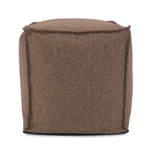 Howard Elliott Square Pouf Ottoman – Versatile Footrest Or Extra Seating With Overstuffed Comfort & Easy Care Cover Brown 100% Polyester 873-1288-howard-elliott