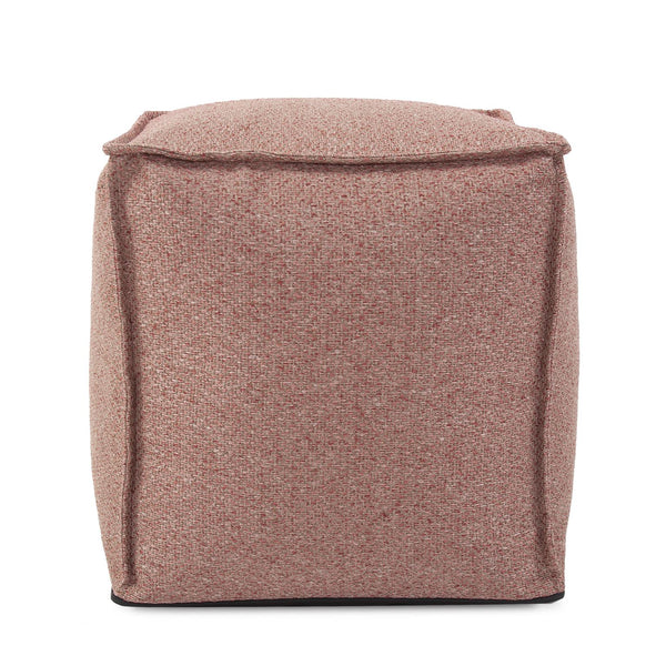 Howard Elliott Square Pouf Ottoman – Versatile Footrest Or Extra Seating With Overstuffed Comfort & Easy Care Cover Pink 100% Polyester 873-1289-howard-elliott