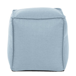 Howard Elliott Square Pouf Ottoman – Versatile Footrest Or Extra Seating With Overstuffed Comfort & Easy Care Cover Blue 100% Polyester 873-200-howard-elliott