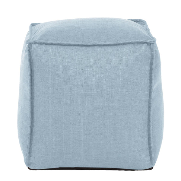 Howard Elliott Square Pouf Ottoman – Versatile Footrest Or Extra Seating With Overstuffed Comfort & Easy Care Cover Blue 100% Polyester 873-200-howard-elliott