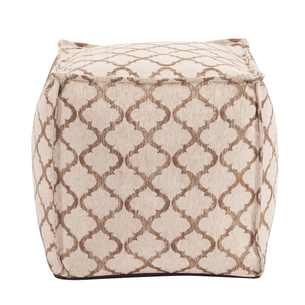 Howard Elliott Square Pouf Elegant Moroccan Design With Geometric Lattice Pattern For Stylish Seating & Comfort Black 100% Polyester 873-609-howard-elliott