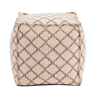 Howard Elliott Square Pouf Elegant Moroccan Design With Geometric Lattice Pattern For Stylish Seating & Comfort Brown 100% Polyester 873-608-howard-elliott