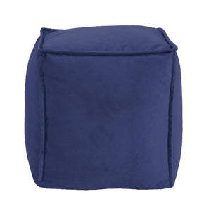 Howard Elliott Square Pouf Ottoman – Versatile Footrest Or Extra Seating With Overstuffed Comfort & Easy Care Cover Blue 100% Polyester 873-972-howard-elliott