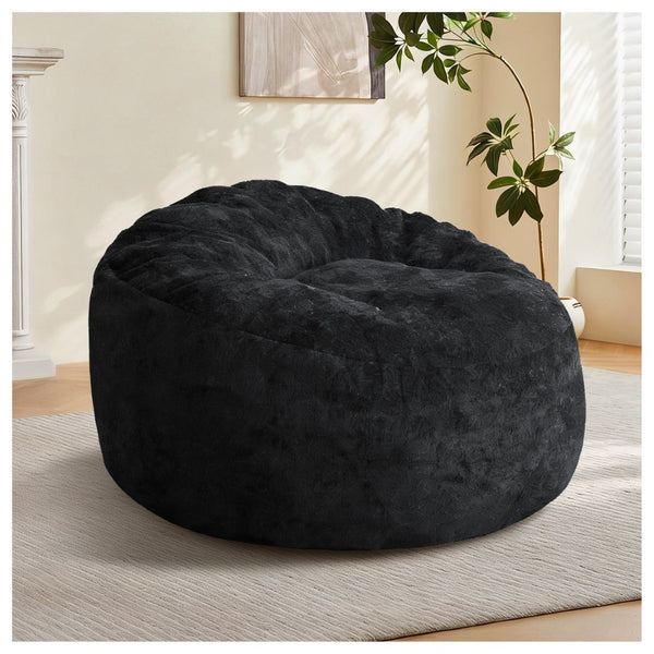 English Elm Ultra-comfort Oversized Bean Bag Floor Chair with Foam Bead Fill for Gaming Reading Lounge Black W3737P459106