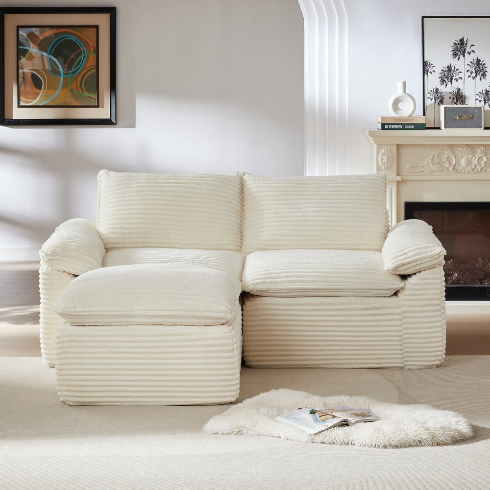 English Elm Modern Corduroy Cloud Sofa - Stylish, Configurable Comfort For Homes, Offices, And Apartments! W3396S00025