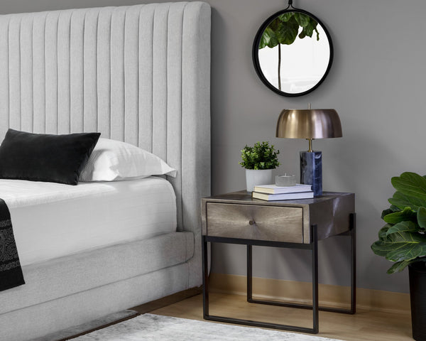 Sunpan Modena Nightstand - Enchanting Hand-Etched Design with Unique Craftsmanship for Stylish Bedrooms Small - 22W x 20D x 22H