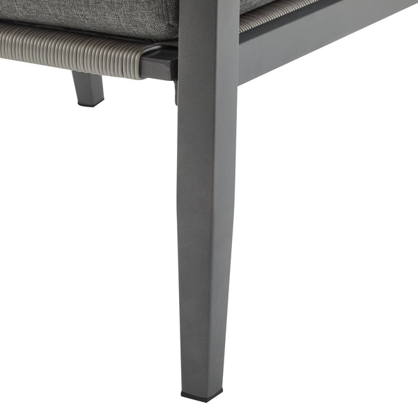 English Elm Christopher Knight Home® - [Set Of 2] Gray Aluminum Lounge Chairs With Plush Cushions And Modern Rope Accents For All Spaces N767P237034G_2