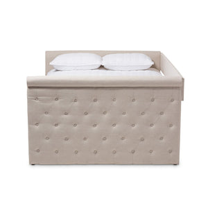 Baxton Studio Baxton Studio Amaya Light Beige Fabric Queen Daybed - Modern Elegance for Guest Rooms & Cozy Spaces CF8825-C-Light Beige-Daybed-Q