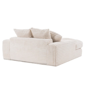 English Elm 028-oversized Corduroy Chaise Sleeper Sofa with Foam Support for Apartments W527P412860