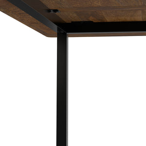 English Elm Campbell Burnt Wax Dining Table - Solid Mango Wood, Industrial Black Iron Base, 72"x36" Seating 6, Durable Finish B136P203493