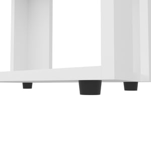 English Elm FM Modoc Melamine Bookcase White with 3 Open Shelves, Slim Tall Storage for Books Decor Office Home B128P269889