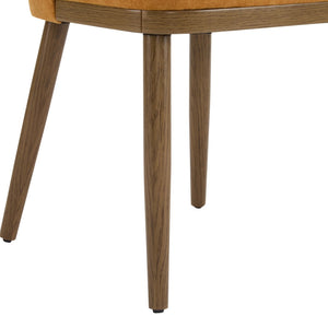 English Elm Dining Chair Set of 2 Mid-century Walnut Wood Frame Upholstered Seat and Back Ginger N771P237036R