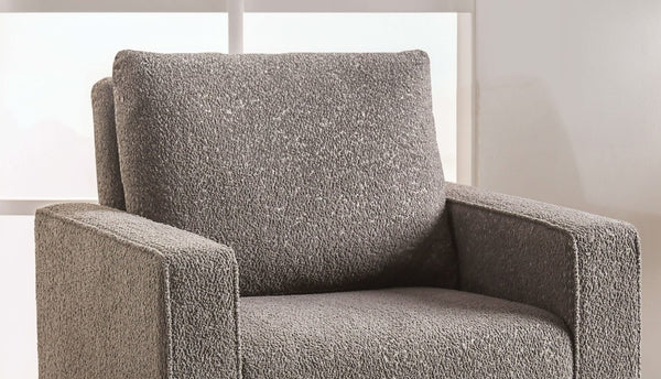 English Elm Contemporary Plush Armless Chair with Metal Legs, Adjustable Headrest, Boxed Cushions & Chaise Comfort Gray 41 L x 36 W x 23 H B2741P378508