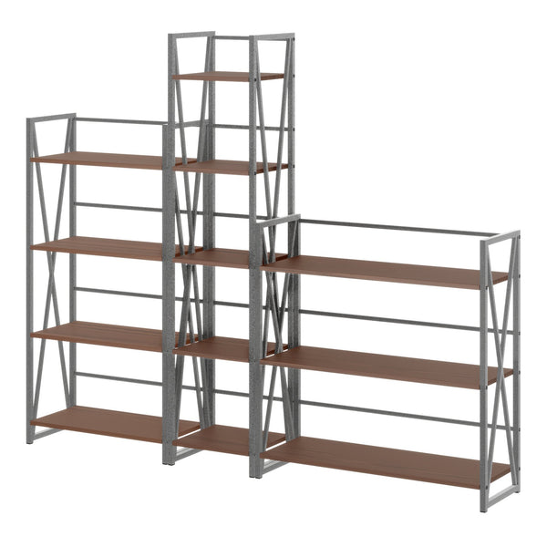 Winsome Wood Isa 3-piece Versatile Shelving Set - Stylish Graphite & Walnut Storage Units For Any Room Décor Walnut ,Graphite Composite Wood ,Metal 87381-winsome-wood