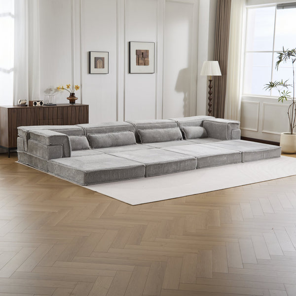 English Elm Compression Boneless Modular Sofa Bed - Versatile, Plush 4-Seater With Pillows, No Assembly Needed! W3723S00032