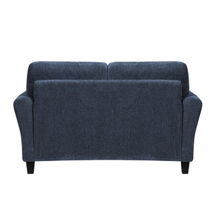 English Elm Contemporary Blue Chenille Loveseat with Pocket Coil Support for Living Room Comfort B011P474398