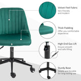 English Elm Vinsetto Mid-Back Office Chair, Velvet Fabric Swivel Scallop Shape Computer Desk Chair For Home Office Or Bedroom, Green