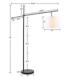 INK+IVY Keller Casual Adjustable Arched Floor Lamp with Drum Shade II154-0117 Oil Rubbed Bronze/Cream