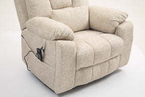 English Elm Old Oversized Electric Lift Chair With Dual Motors, Heating, Massage, And 180° Recline For Comfort W547S00053