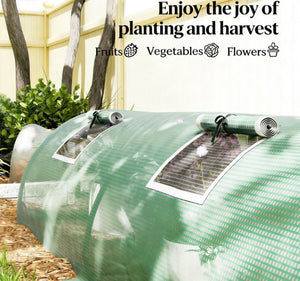 English Elm Portable Tunnel Mini Greenhouse with Steel Frame and Pe Cover for Outdoor Gardens T3971P433746